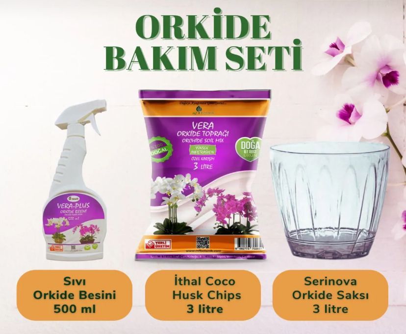 Orkide Saksı - Vera 3 Lt Orkide Toprağı - Vera-plus Orkide Sıvı Bitki Besini 500 ml