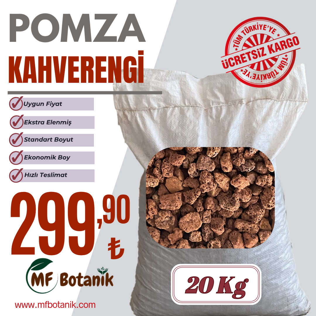 Kırmızı Pomza Taşı 15-25 mm 20 KG Volkanik Cürüf Ponza Lav Kırığı