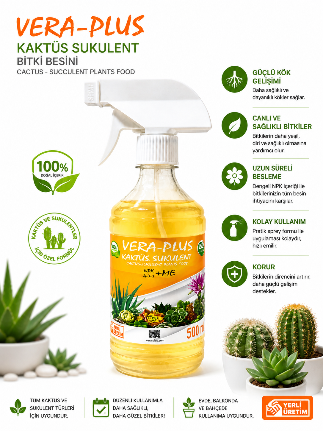 Vera-Plus Kaktüs Besini 500 Ml