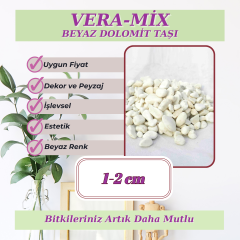 Beyaz Dolomit Taşı 1-2 CM 20 KG