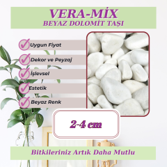 Beyaz Dolomit Taşı 2-4 CM 5 KG