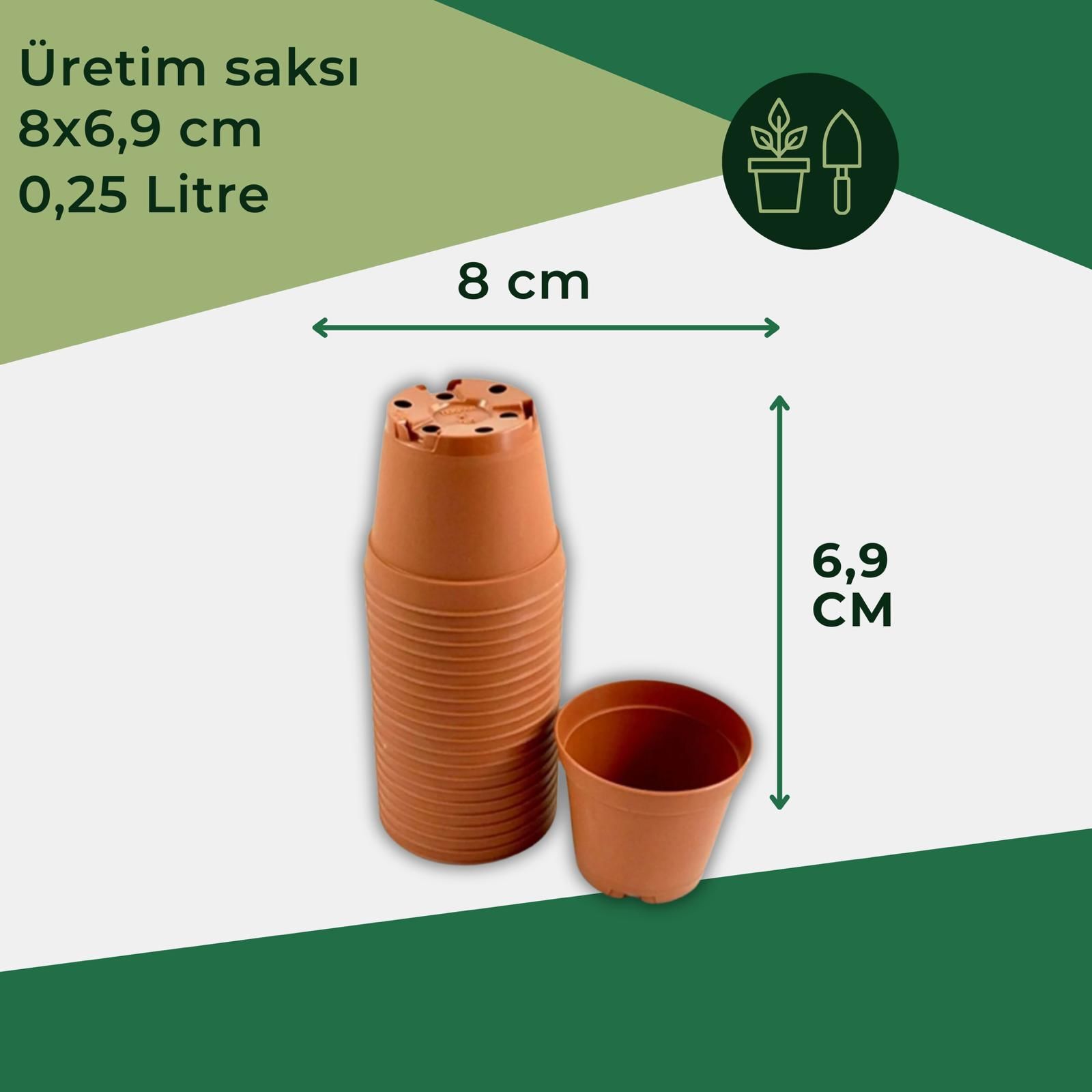 Serinova Kaktüs & Sukulent Üretim Saksı 8 Cm Orta Boy 20 Adet ((80X69)