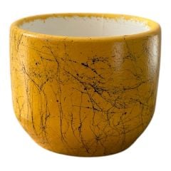 Dekoratif Beton Saksılık - Mermer Efektli - 8 cm Üretim Saksı için Saksı Kabı SARI