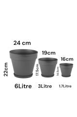 Yalı Saksı 3'Lü set