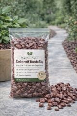 Dekoratif Bordo Çakıl Taşı 1-2 Cm 2,5 Kg