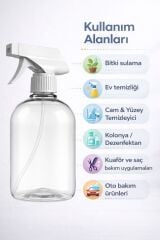 MF BOTANİK 1 Adet Boş Fısfıslı Sprey Şişesi 500 ml - 2 Çeşit Püskürtmeli