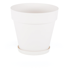 Yalı Saksı Dekoratif Tabaklı Saksı 10 Litre Beyaz