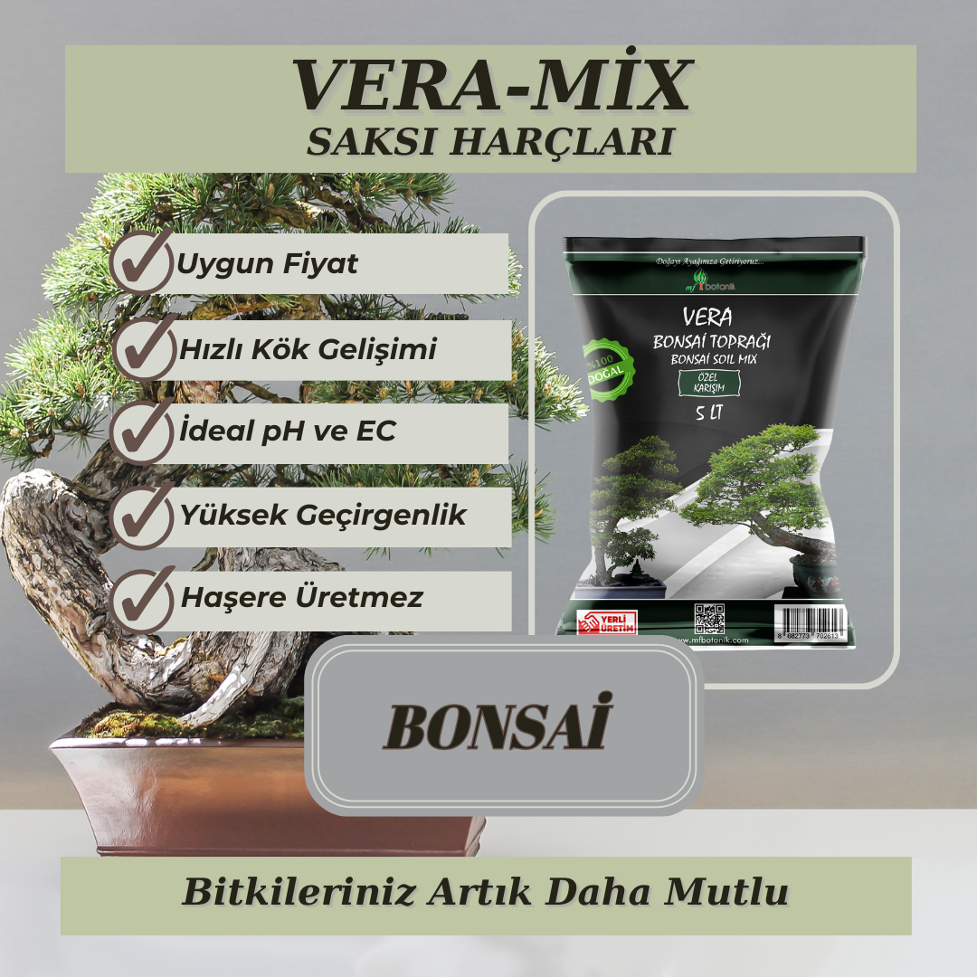 Bonsai Toprağı Özel Zengin Karışımlı Bonsai Ağacı Çiçeği Bitki Toprağı 2 Litre